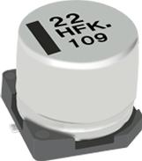 Panasonic-EEE-FK1J220L Kondensator, Aluminium Cap Aluminum Lytic 22uF 63V 20% (8 X 6.2mm) SMD 0.12A 2000h 105°C Automotive T/R