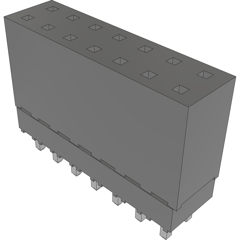 Samtec-ESQ-107-12-T-D Piastre connettori e prese PCB Conn Elevated Socket SKT 14 POS 2.54mm Solder ST Top Entry Thru-Hole Tube