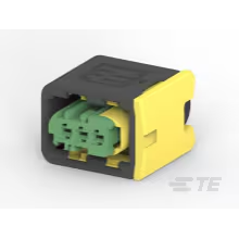 TE Connectivity-3-1418448-2 Einzeladersteckverbinder, Gehäuse Conn Housing RCP 2 POS Crimp ST Cable Mount Green Carton