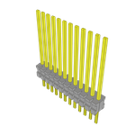 Conn Unshrouded Header HDR 12 POS 1.27mm Solder ST Top Entry Thru-Hole Tube