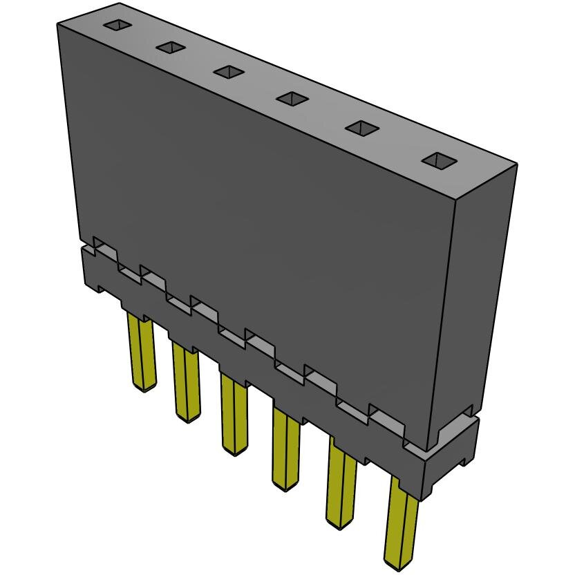 Samtec-ESQT-106-03-F-S-310 Steckverbinderleisten und Leiterplattenbuchsen Conn Elevated Socket SKT 6 POS 2mm Solder ST Top Entry Thru-Hole Layer