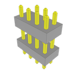 Conn Board Stacker HDR 8 POS 2mm Solder ST Top Entry Thru-Hole Bulk