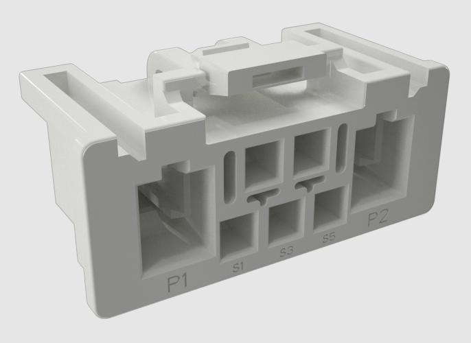 Amphenol Communications Solutions-10162695-105020LF Connector Discrete Wire Housing Conn Housing RCP 2Power/5Signal POS 3mm/1mm Crimp ST Cable Mount Natural Bag