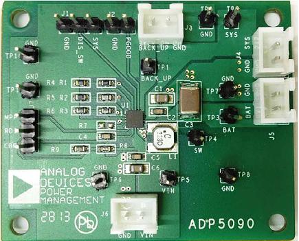 Analog Devices-ADP5090-1-EVALZ Energiemanagement, Entwicklungsplatinen und -kits ADP5090 Battery Management 3.5V Output Evaluation Board
