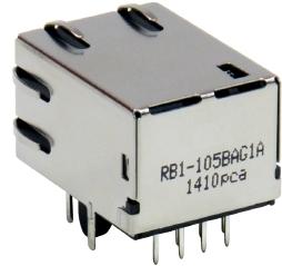 WIZnet-RB1-105BAG1A Steckverbinder, Telefon und Telekommunikation Conn RJ-45 F 8 POS 1.27mm Solder RA Thru-Hole 8 Terminal 1 Port