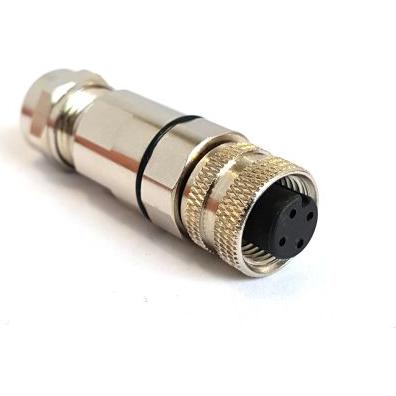 Bulgin Components PLC-PXMBNI12FBF04ASCPG7 Connecteur circulaire Conn M12 Circular SKT 4 POS Solder ST Cable Mount 4 Terminal 1 Port Buccaneer Bulk