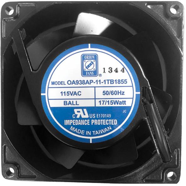 ORION FANS-OA938AP-11-3WB1855 Blowers and Fans AC Fan Axial Ball Bearing 115V 100V to 120V 29CFM/27CFM 23dB 92 X 92 X 38mm Low Speed