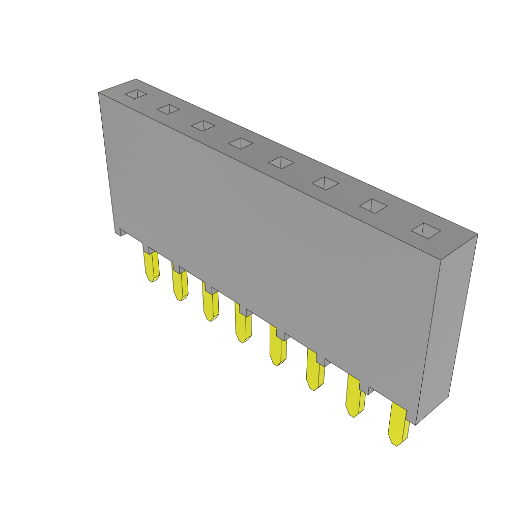 Samtec-SSW-108-06-TM-S Steckverbinderleisten und Leiterplattenbuchsen Conn Socket Strip SKT 8 POS 2.54mm Solder ST Top Entry Thru-Hole Bulk