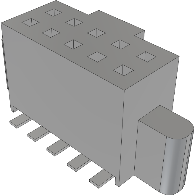 Samtec-SFML-105-T2-L-D Cabezales del conector y receptáculos PCB Conn Socket Strip SKT 10 POS 1.27mm Solder ST SMD TIGER EYE™ Tube