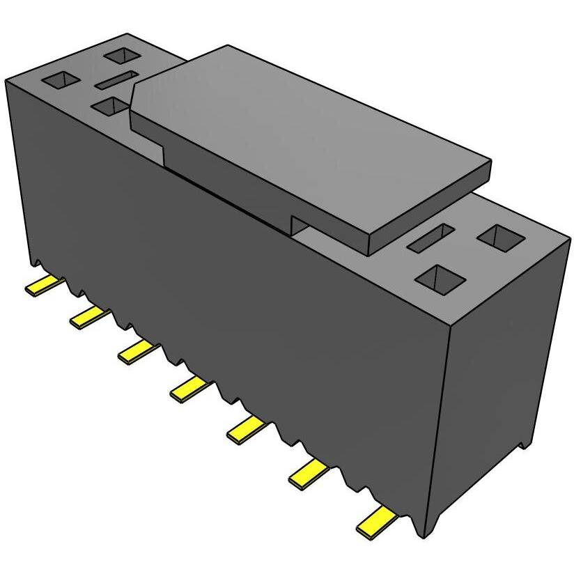 Samtec-SSM-107-L-DV-A-P Steckverbinderleisten und Leiterplattenbuchsen Conn Socket Strip SKT 14 POS 2.54mm Solder ST Top Entry SMD Tube