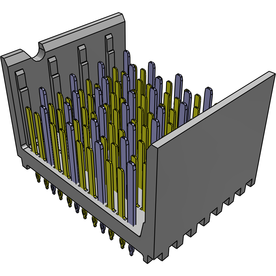 Samtec-HDTM-4-08-1-S-VT-0-1 Steckverbinder, Mutterplatine Conn Backplane HDR 64 POS 1.8mm Press Fit ST Thru-Hole XCede® Tray