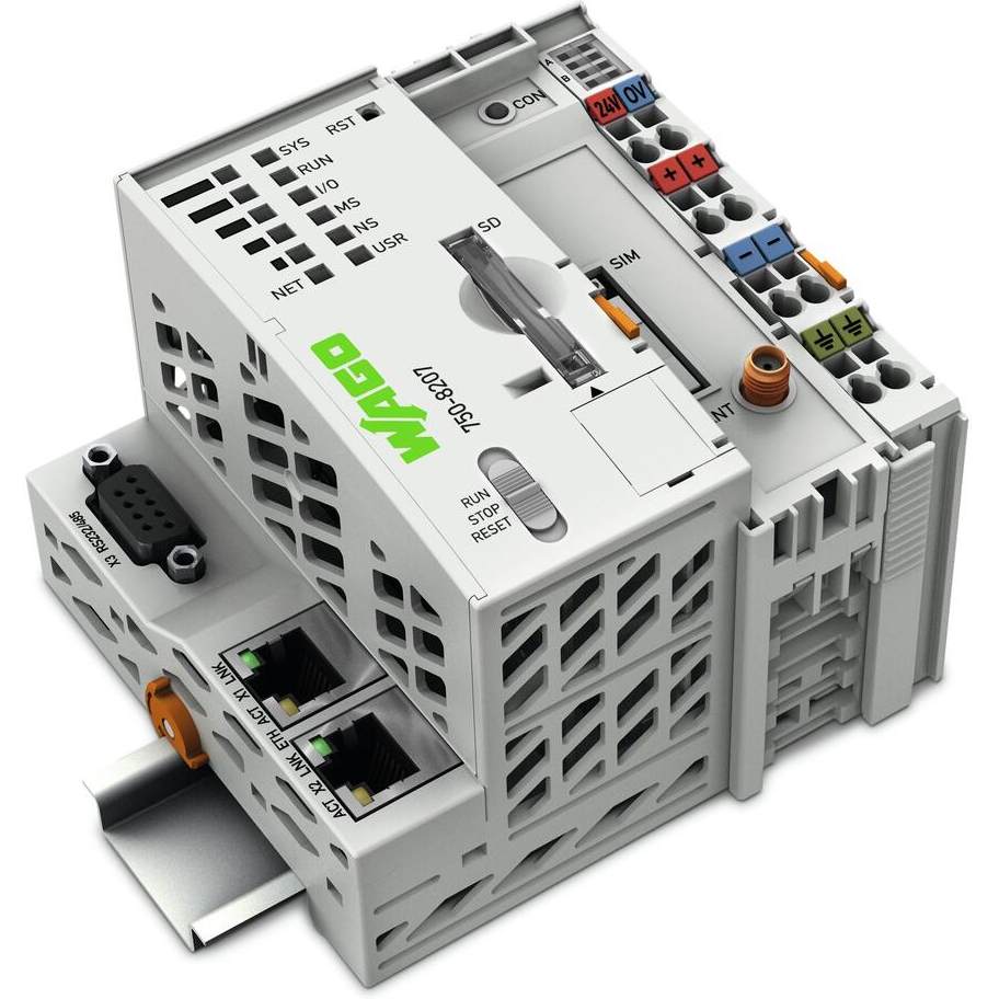 WAGO-750-8207 Controller Ethernet Controller PFC200, 2 x ETHERNET, RS-232/-485, Mobile Radio Module, Ext. Temperature