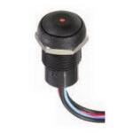 Switch Push Button N.O. SPST Flat Round Button 0.2A 250VAC 48VDC Momentary Panel Mount Wire Lead