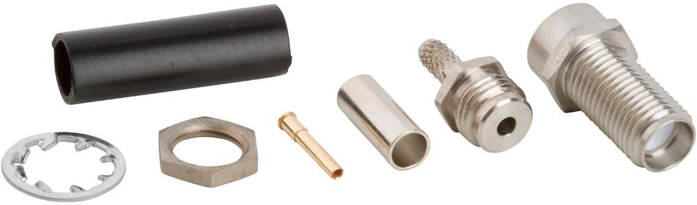 Amphenol RF-901-9610-3SF Connector RF Conn SMA 0Hz to 12.4GHz 50Ohm Crimp ST Panel Mount RCP Gold Over Nickel