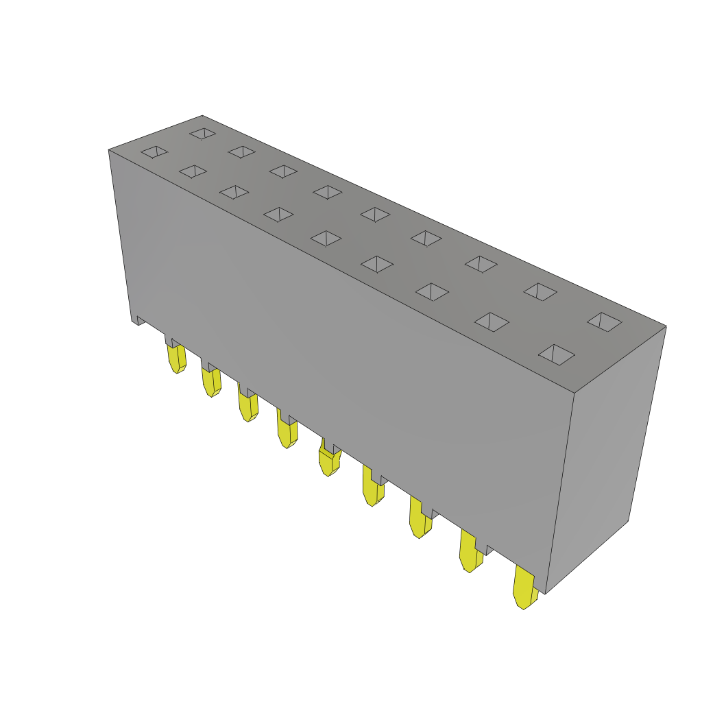 Samtec-SSW-109-01-F-D-LL Steckverbinderleisten und Leiterplattenbuchsen Conn Socket Strip SKT 18 POS 2.54mm Solder ST Top Entry Thru-Hole Layer
