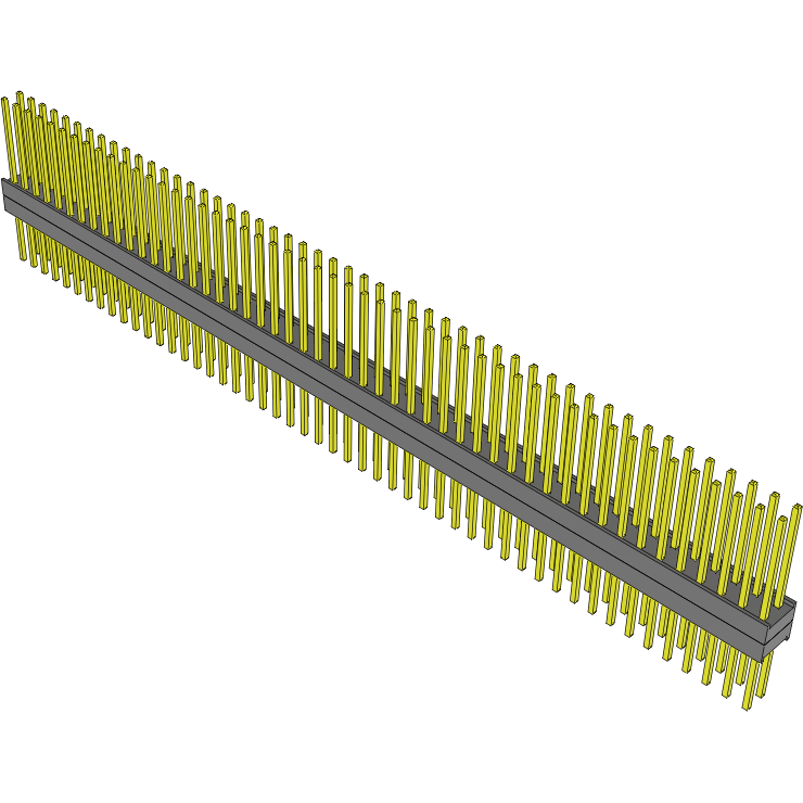 Samtec-EW-50-12-G-D-200 Connector Headers and PCB Receptacles Conn Board Stacker HDR 100 POS 2.54mm Solder ST Top Entry Thru-Hole Bulk