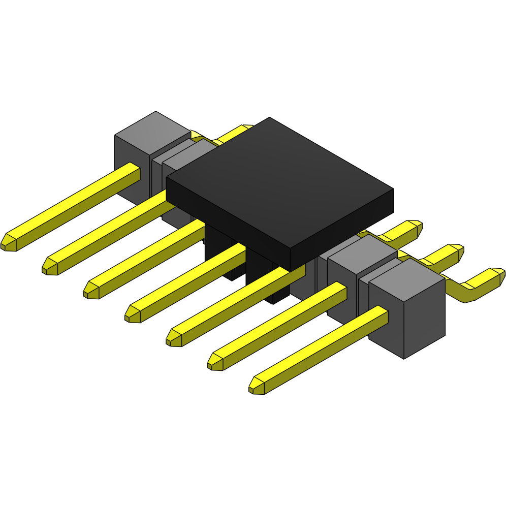 Samtec-TSM-107-02-T-SH-P Connector Headers and PCB Receptacles Conn Unshrouded Header HDR 7 POS 2.54mm Solder RA Side Entry SMD Tube