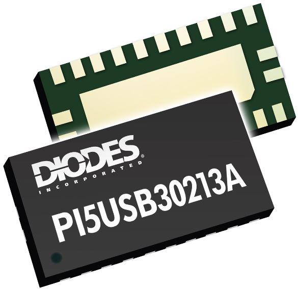Diodes Incorporated-PI5USB30213AXEAEX USB-Schnittstellenschaltkreise High Speed Type-C Dual Role Port Controller USB 3.1 T/R 24-Pin X1QFN EP