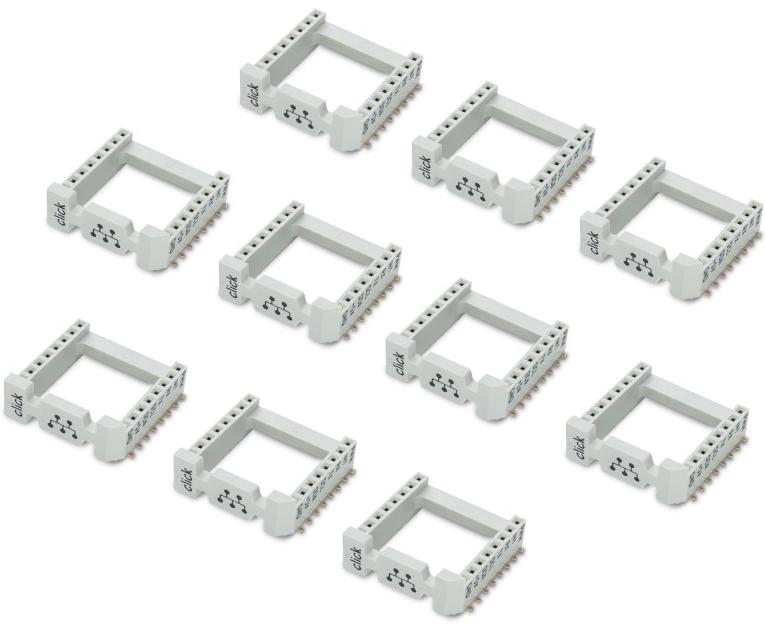 MikroElektronika-MIKROE-5211 Kits de composants Pack of 10 mikroBUS 16 SMD Gray Sockets