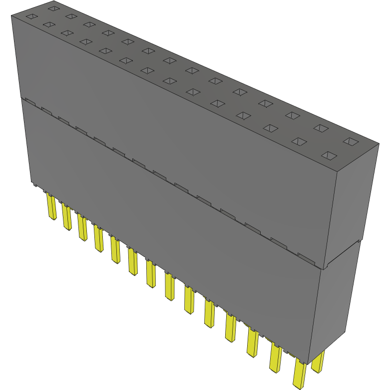 Samtec-ESW-114-44-G-D Connector Headers and PCB Receptacles Conn Elevated Socket SKT 28 POS 2.54mm Solder ST Top Entry Thru-Hole Tube