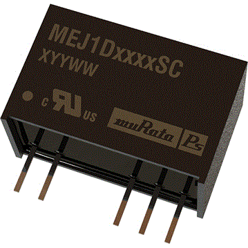 Murata Power Solutions-MEJ1D2415SC DC to DC Converter and Switching Regulator Module Module DC-DC 24VIN 2-OUT -15V/15V -0.033A/0.033A 1W 5-Pin SIP