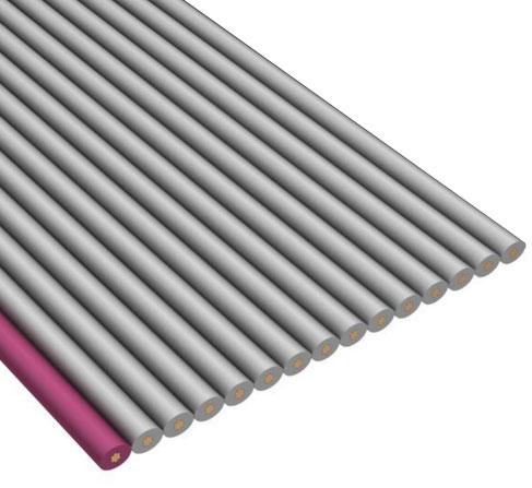 CnC Tech, LLC-302-28-15-GR-0250F Flat Ribbon Cable Polyvinyl Chloride 15Conductors 28AWG 300V 76.2m Reel