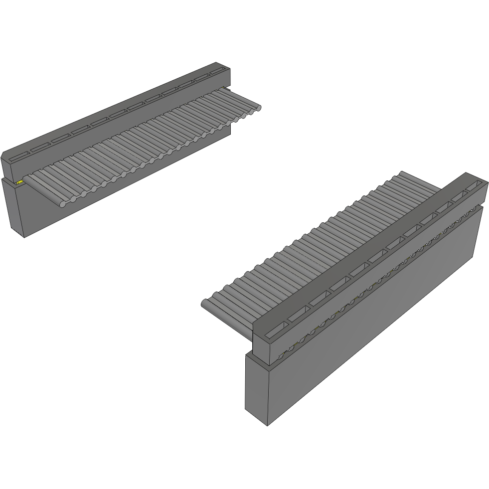 Samtec-IDSS-12-D-04.00 Flachband Kabelbaugruppen Cable Assembly 0.101m 28AWG 2.54mm 12 to 12 POS IDC Connector to IDC Connector F-F Bulk