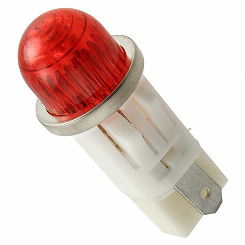 Visual Communications-1050QA1 Panel Mount Indicators Panel Mount Indicator Round 0.5" Neon 125V Tab Red