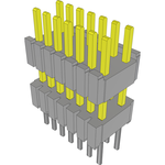 Conn Board Stacker HDR 14 POS 1.27mm Solder ST Thru-Hole Tube