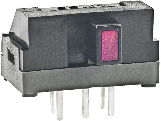 NKK Switches-SS12SDH2LC Interruttore a slitta Switch Slide ON None ON SPDT Side Slide 0.1A 30VDC 10000Cycles PC Pins Thru-Hole