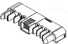 Molex-0464373111 Connector Power 2.00mm, 5.50mm, 7.50mm Pitch EXTreme Ten60Power Right-Angle Plug Assembly with Guide Pins, 3 AC Power Circuits, 25 Signal Circuits, 4 DC Power Circuits