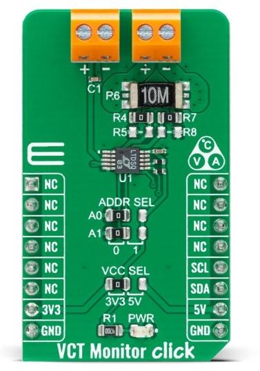 MikroElektronika-MIKROE-4353 Energiemanagement, Entwicklungsplatinen und -kits LTC2990 Power Supply Controller and Monitor Click Board