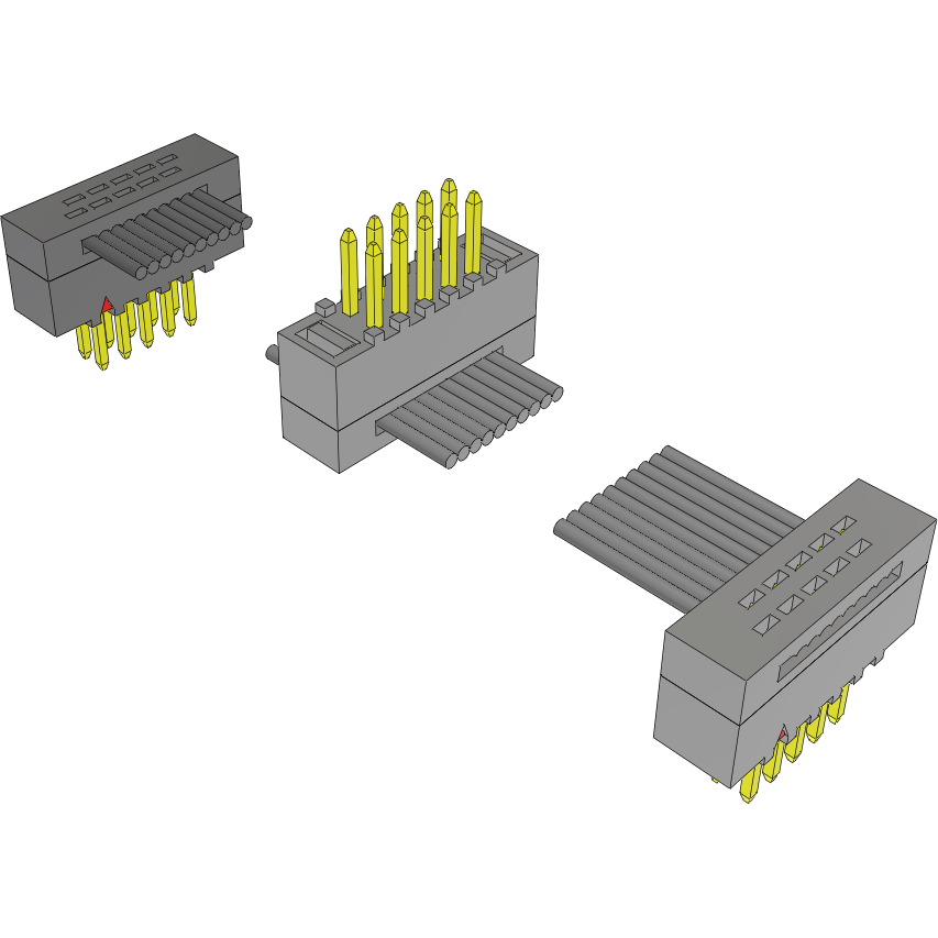Samtec-FFMD-05-D-04.00-01-D02-M Cable Assembly 0.101m 30AWG 1.27mm 10 to (10/10) POS IDC Connector to 2(IDC Connector) (2)M-M TIGER EYE™ Clamshell