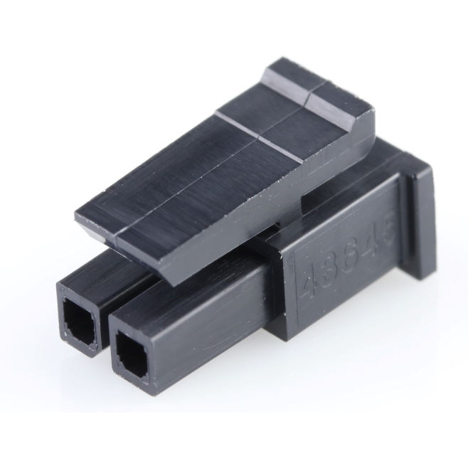 Molex-436450200 Einzeladersteckverbinder, Gehäuse Conn Housing RCP 2 POS 3mm Crimp ST Cable Mount Black Micro-Fit 3.0 Bag