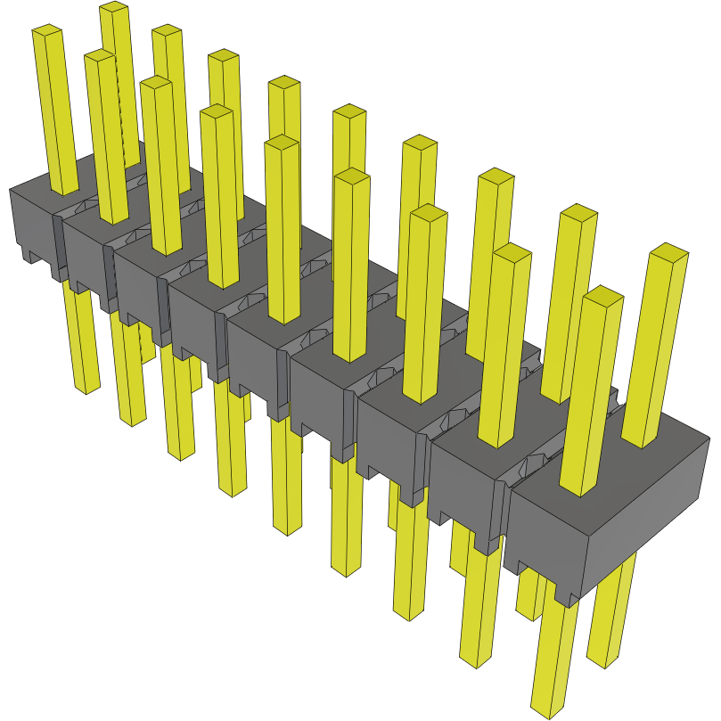 Samtec-MTSW-109-08-G-D-215 Piastre connettori e prese PCB Conn Unshrouded Header HDR 18 POS 2.54mm Solder ST Top Entry Thru-Hole Bulk