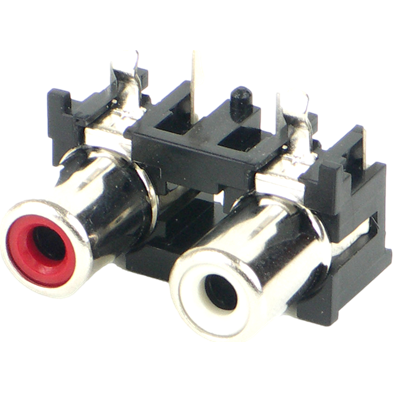 Switchcraft-PJRAN2X1U02X Steckverbinder für Audio und Video Conn RCA F/F 1/1 POS Solder RA Thru-Hole 6 Terminal 2 Port