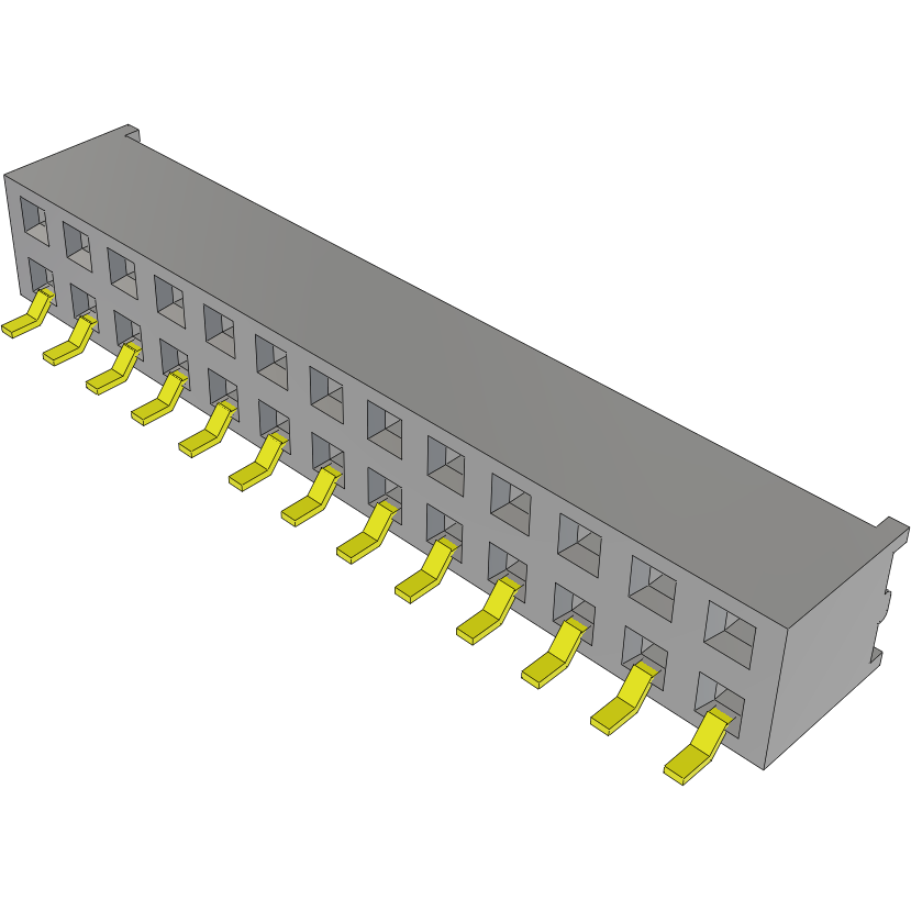 Samtec-MMS-113-02-H-DH Steckverbinderleisten und Leiterplattenbuchsen Conn Socket Strip SKT 26 POS 2mm Solder RA Side Entry SMD Tube
