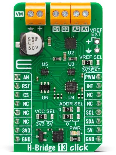 MikroElektronika-MIKROE-5795 Energiemanagement, Entwicklungsplatinen und -kits DRV8411A Motion Motor Control Click Board