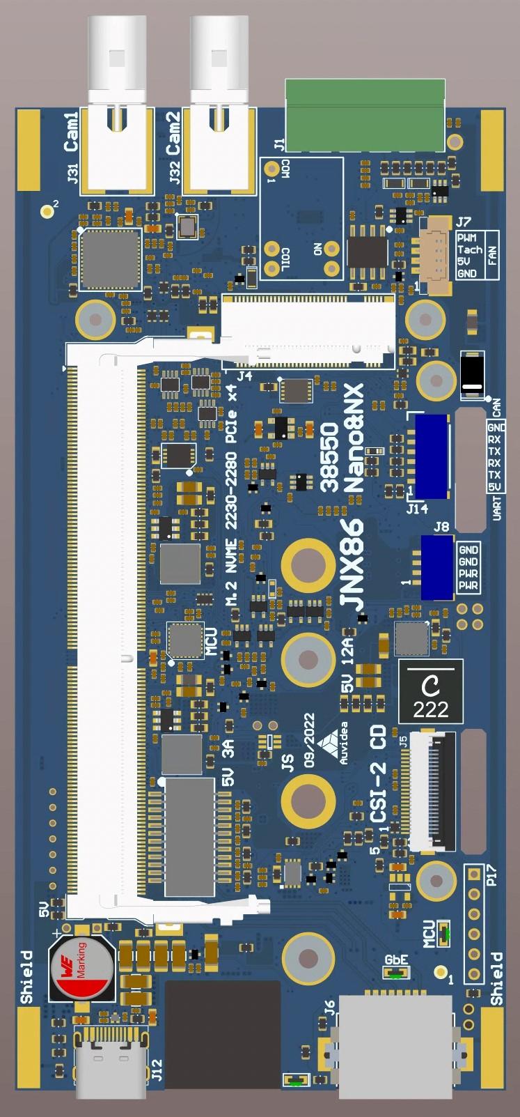 Auvidea GmbH-70895 Tarjetas y tableros portadores JNX86 carrier board (2x FPD-Link III) for NVIDIA Jetson Orin Nano and Orin NX