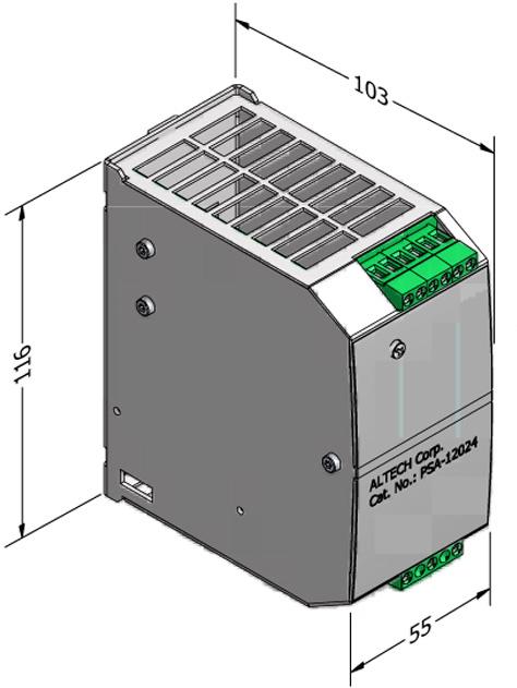 Altech Corporation-PSA-18024 Alimentazione da CA a CC AC/DC Power Supply Single-OUT 24V 7.5A 180W 9-Pin
