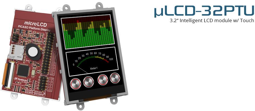 4D Systems-ULCD-32PTU TFT-Module 3.2", 240x320 pixel, Intelligent TFT-LCD module w/ Resistive Touch and Picaso Processor