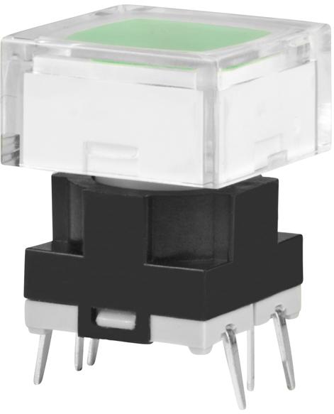 NKK Switches-JB15HBPF-JF Commutateur tactile Switch Tactile OFF (ON) SPST Square Button PC Pins 0.125A 24VDC 1000000Cycles 2.65N Thru-Hole