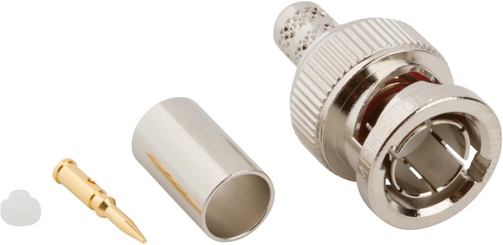 Amphenol RF-031-71008-RFX Connector RF Conn BNC 0Hz to 2GHz 75Ohm Crimp ST Cable Mount PL Gold