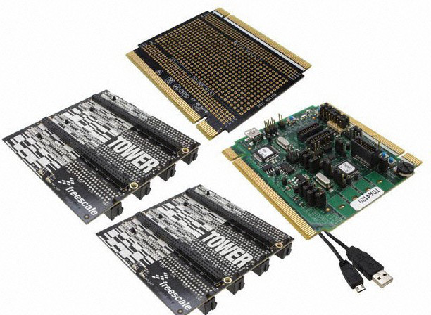 NXP Semiconductors-TWR-S08PT60-KIT Embedded System Development Boards and Kits MC9S08PT60 Microcontroller Tower System Kit 8MHz CPU 4KB RAM 256B/60KB EEPROM/Flash