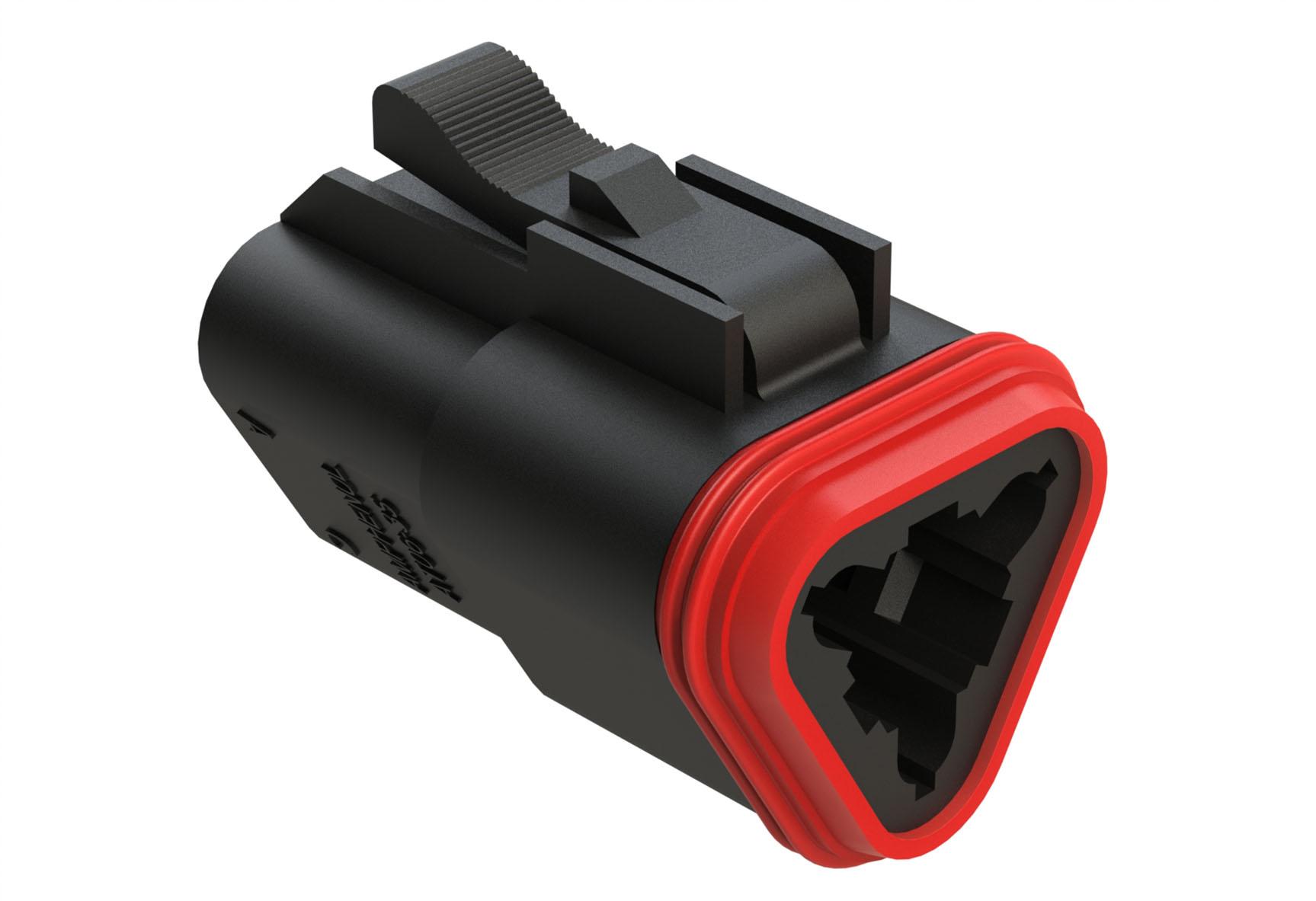 Amphenol-AT06-3S-BLK Einzeladersteckverbinder, Gehäuse Conn Housing PL 3 POS Crimp ST Cable Mount Black