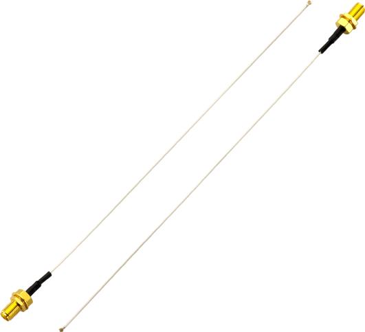 taoglas-CAB.01076 Kabelbaugruppen Koaxial I-PEX MHF4L to 200mm 1.13mm Coax Black Cable SMA(F) Bulkhead Straight