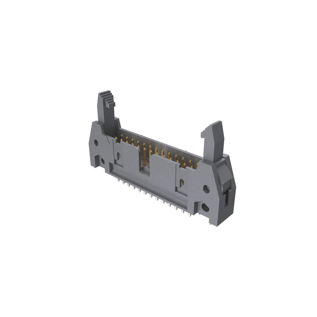 Amphenol Communications Solutions-71918-226LF Cabezales del conector y receptáculos PCB Quickie Eject Latch Shrouded Header, Through Hole, Vertical, Double Row, 26 Positions, 2.54mm (0.100in) Pitch