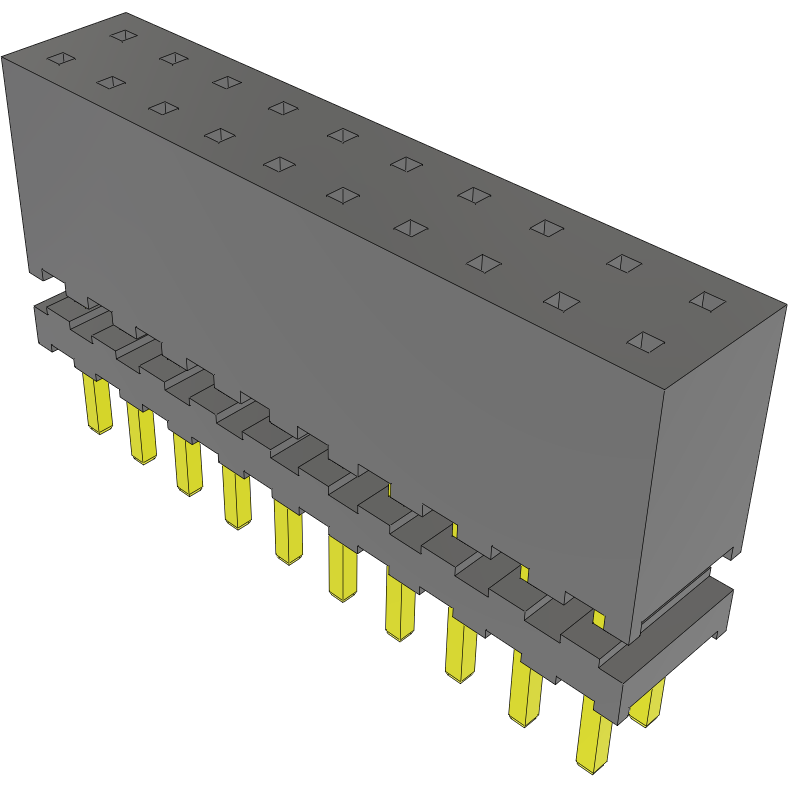 Samtec-ESQT-110-03-G-D-342 Steckverbinderleisten und Leiterplattenbuchsen Conn Elevated Socket SKT 20 POS 2mm Solder ST Top Entry Thru-Hole Layer