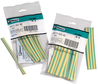 Panduit-HSTT-YK1-45 Thermo-rétraction Heat Shrink Tubing ST Cross-Linked Polyolefin Green/Yellow Thin