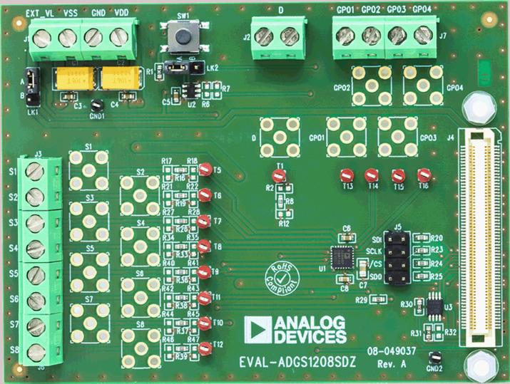 Analog Devices-EVAL-ADGS1208SDZ Entwicklungssätze und Werkzeuge ADGS1208 Analog Switch Multiplexer Evaluation Board